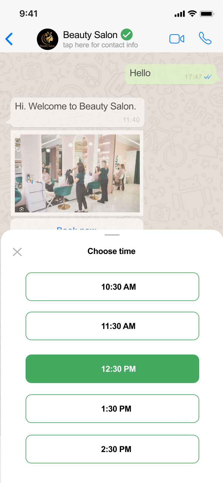 WhatsApp Booking Step 2